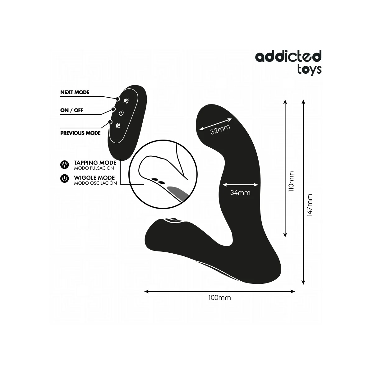 ADDICTED TOYS – OSZILLIERENDER PROSTATAMASSAGEGERÄT MIT PULSATIONSMODUS-MIT FERNBEDIENUNG VON ADDICTED TOYS