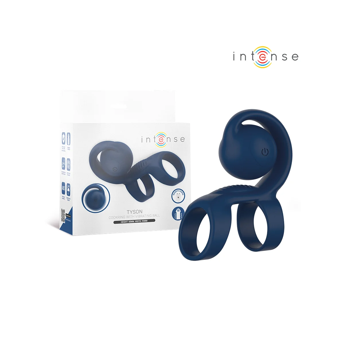 TYSON COCK RING MIT VIBRIERENDER KUGEL Ø 3,2 CM VON INTENSE FUN