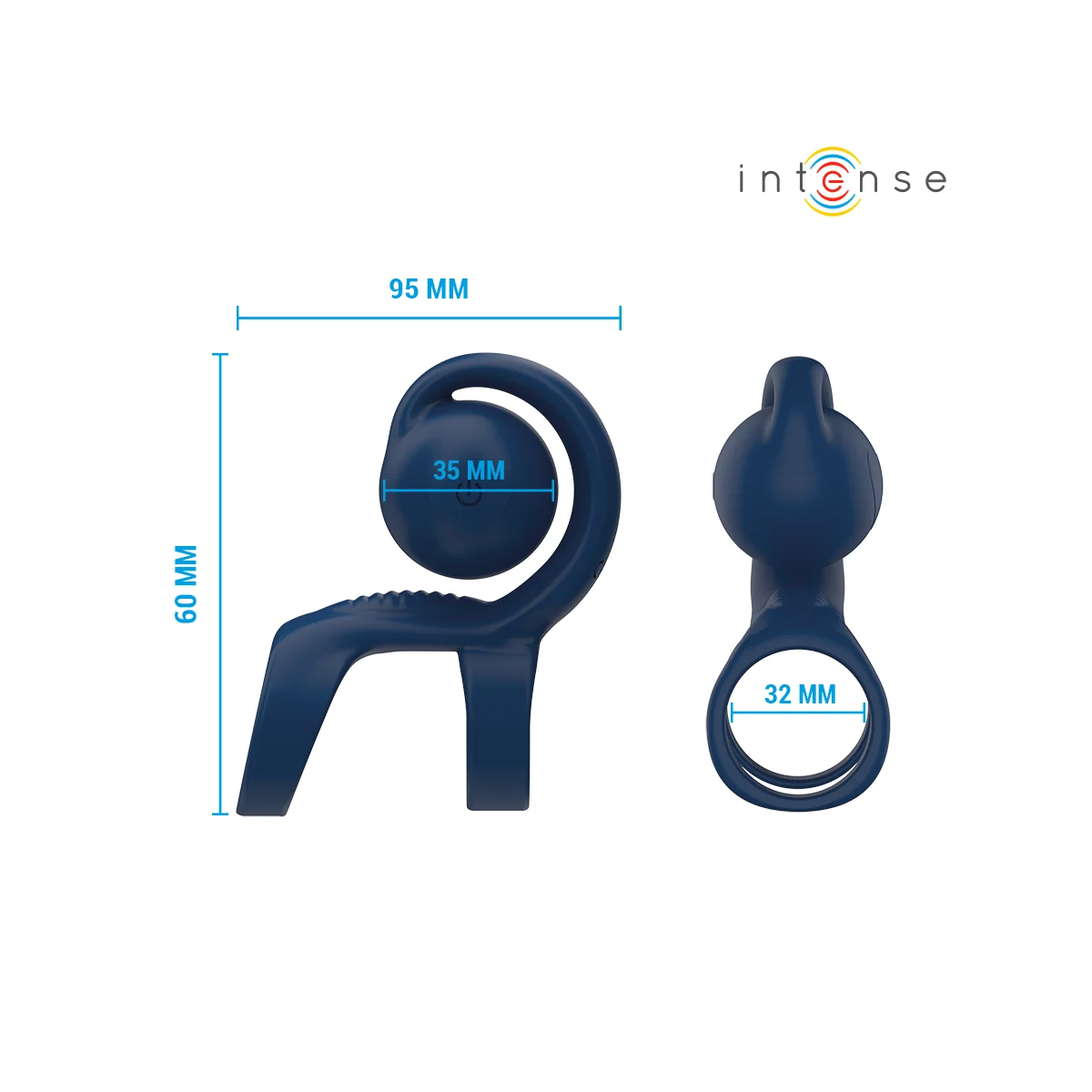 TYSON COCK RING MIT VIBRIERENDER KUGEL Ø 3,2 CM VON INTENSE FUN