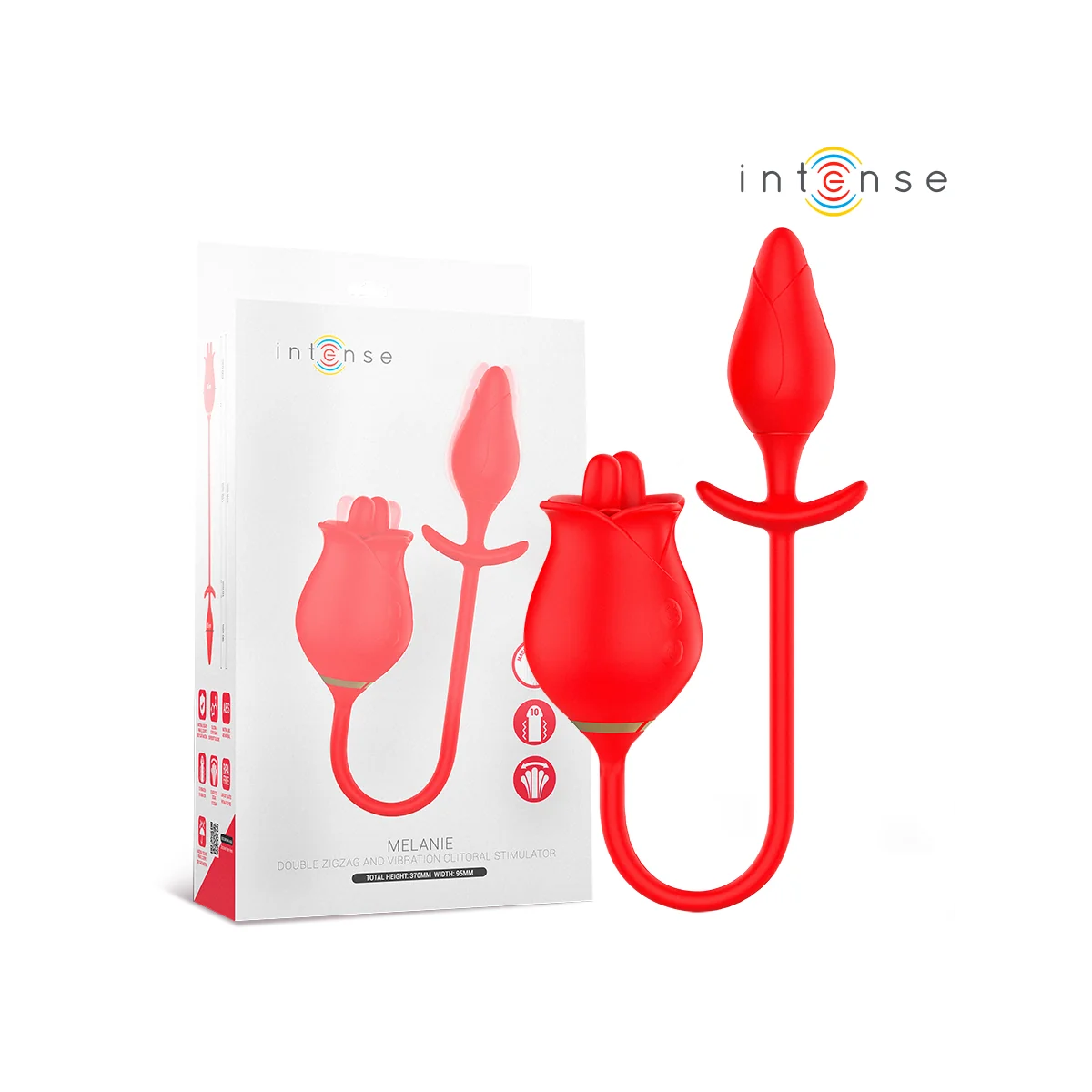 MELANIE DOPPELTER KLITORISSTIMULATOR MIT ZICKZACK-ZUNGE VON INTENSE FUN
