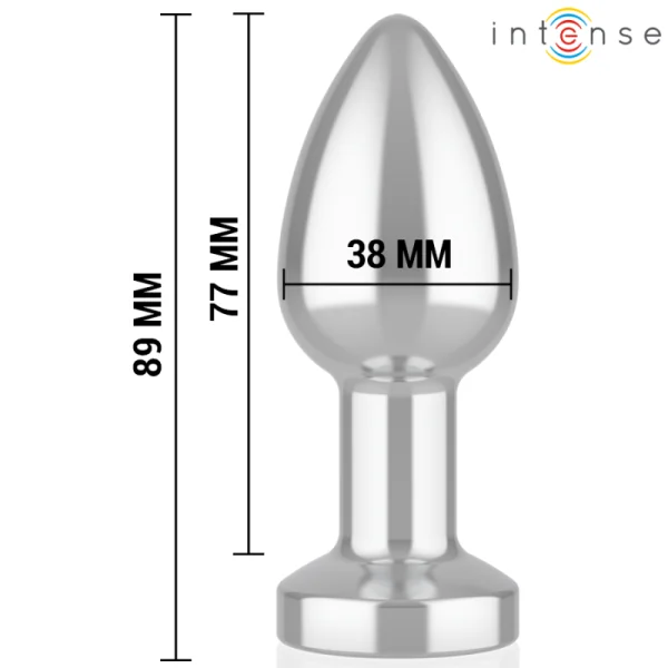 VIBRIERENDER ANALPLUG AUS METALL MIT LED-LEUCHTEN UND MIT FERNBEDIENUNG - GRÖSSE M VON INTENSE ANAL TOYS