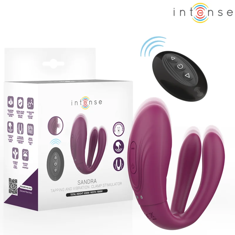 SANDRA KLAPPE- UND VIBRATIONSKLEMMSTIMULATOR MIT FERNBEDIENUNG VON INTENSE COUPLES TOYS