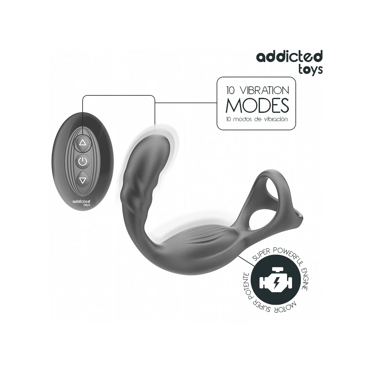 DOPPELTER PROSTATIK-COCKRING MIT FERNBEDIENUNG VON ADDICTED TOYS