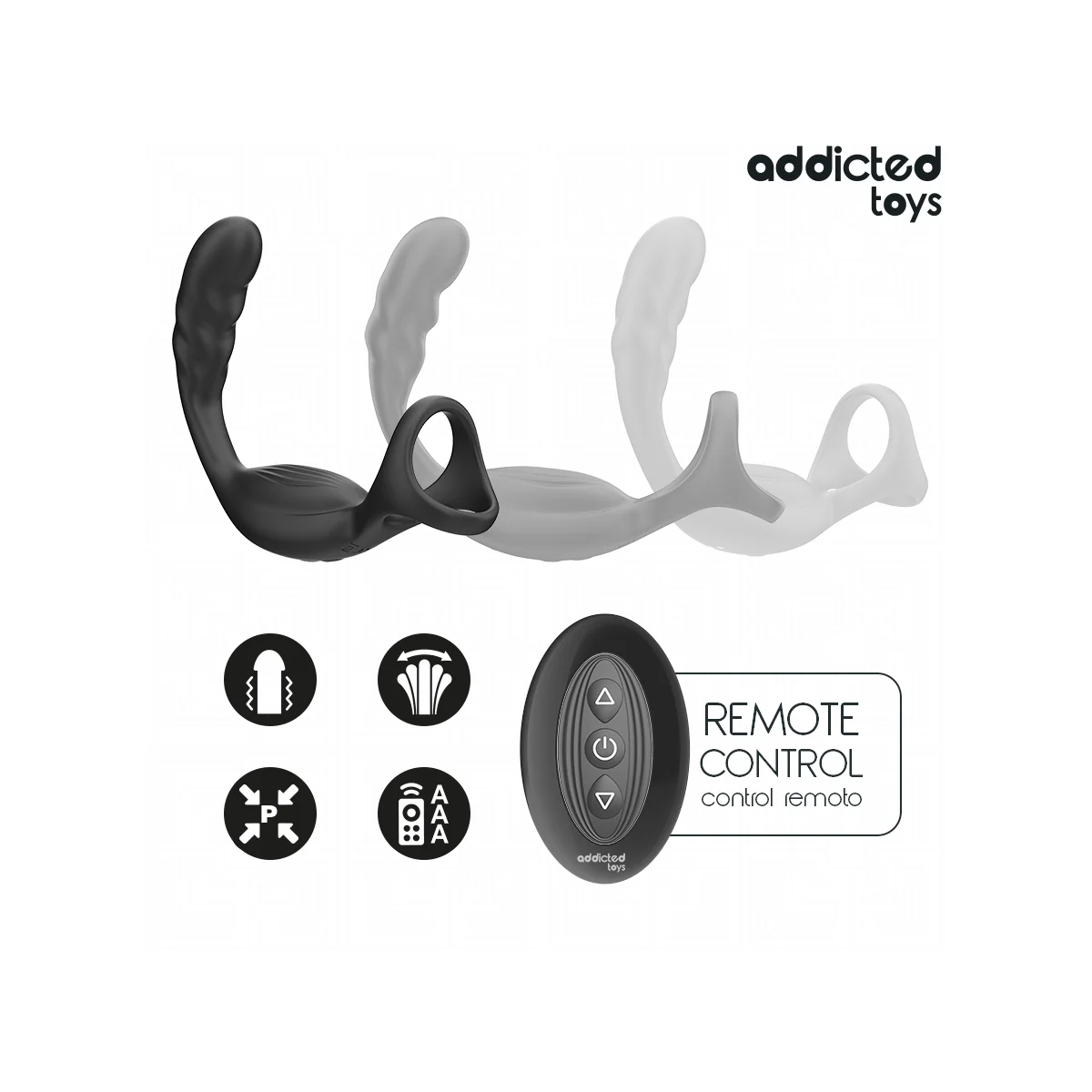 DOPPELTER PROSTATIK-COCKRING MIT FERNBEDIENUNG VON ADDICTED TOYS