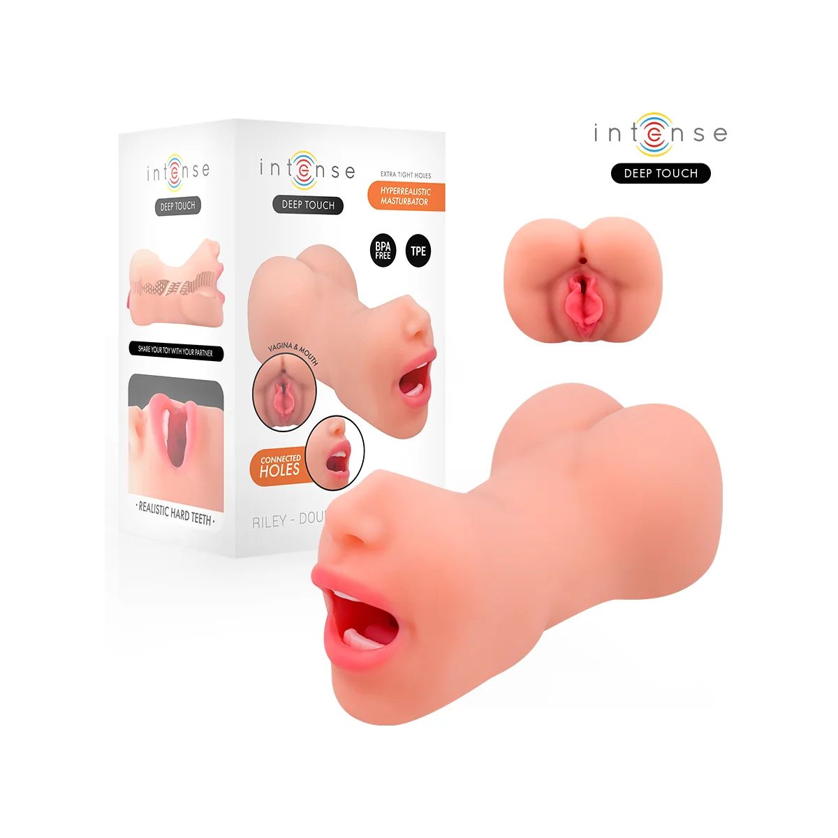RILEY DOPPELMUSTURBATOR FÜR MUND UND VAGINA VON INTENSE DEEP TOUCH