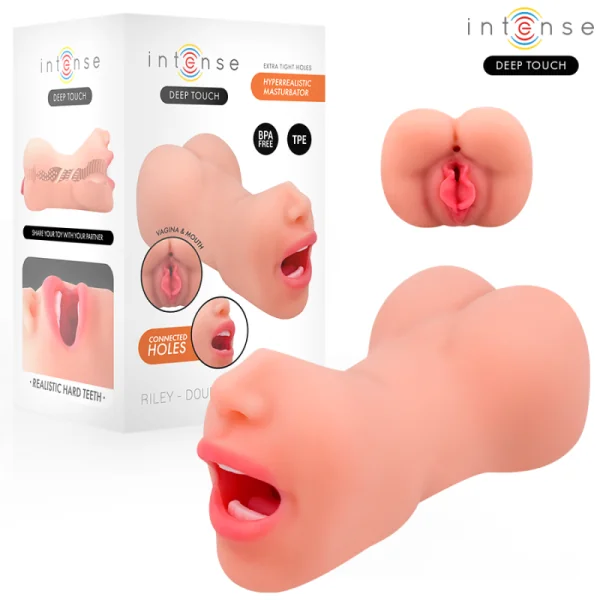 RILEY DOPPELMUSTURBATOR FÜR MUND UND VAGINA VON INTENSE DEEP TOUCH