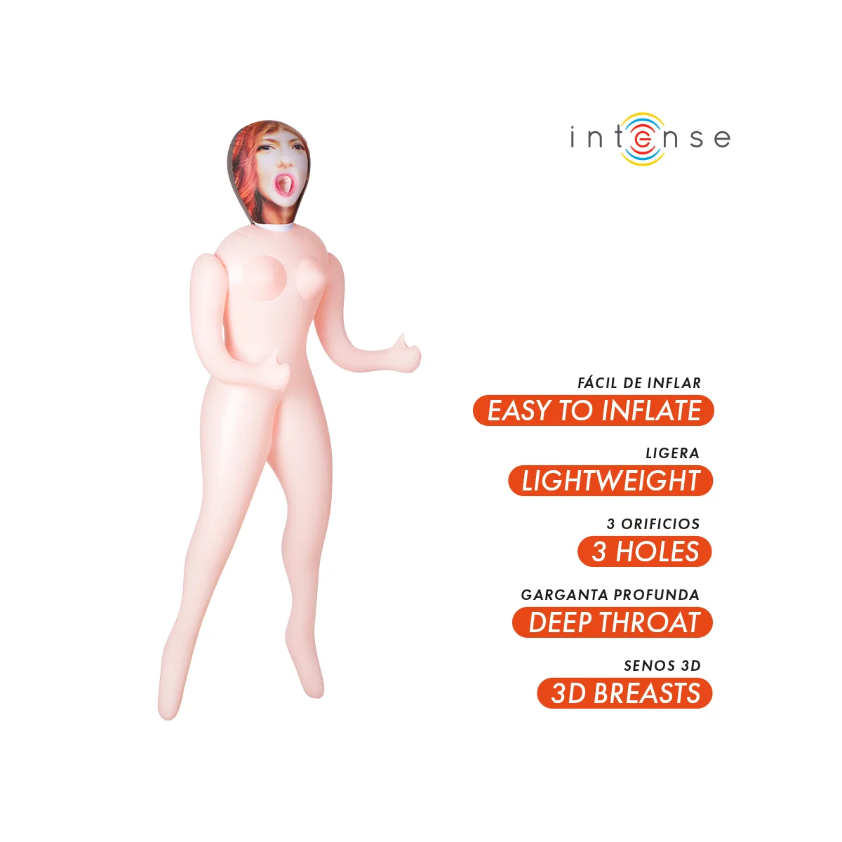 AUFBLASBARE PUPPE SCARLETT MIT DREI ÖFFNUNGEN VON INTENSE DOLLS