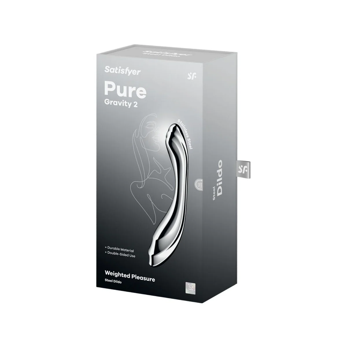 PURE GRAVITY 2 DOPPELENDELLER DILDO AUS EDELSTAHL VON SATISFYER DILDO