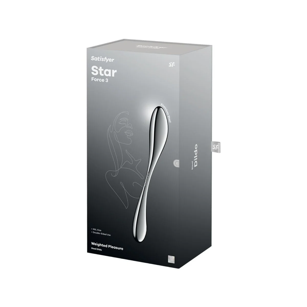 STAR FORCE 3 EDELSTAHL DOPPELDILDO VON SATISFYER DILDO