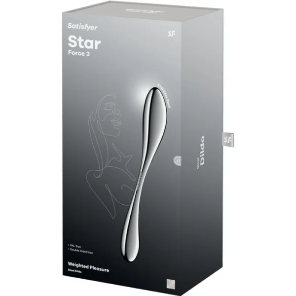 STAR FORCE 3 EDELSTAHL DOPPELDILDO VON SATISFYER DILDO