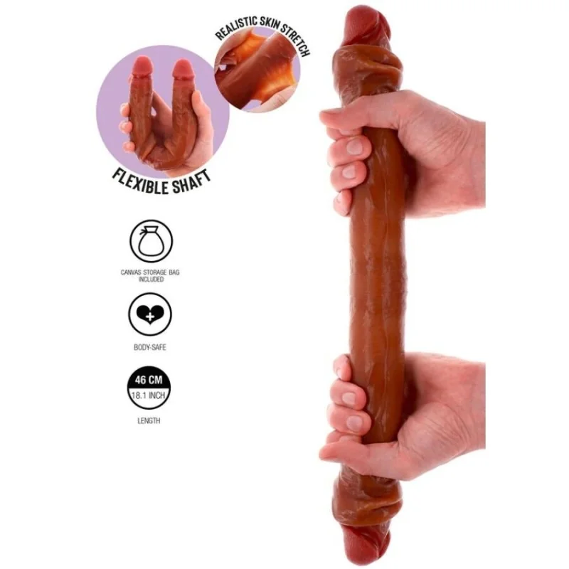 DOPPELENDES SILIKON-DILDO KARAMELL 46 CM VON GET REAL 2