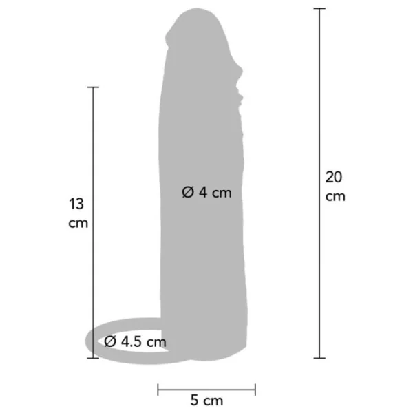 FEUCHTIGKEITSSPENDENDE SILIKON-VIBRATIONS-PENISHÜLLE IN KARAMELL, 20 CM VON GET REAL