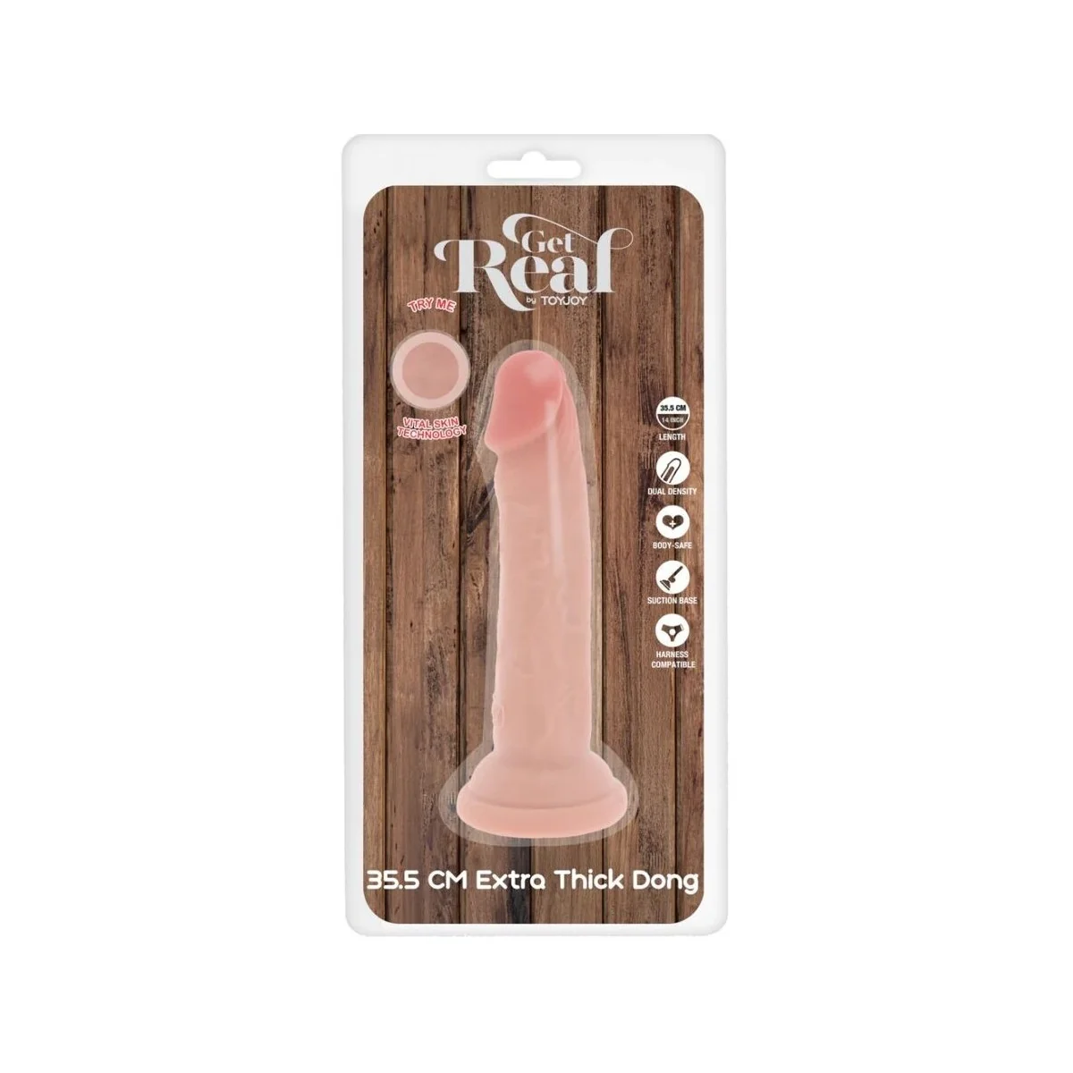 DELUXE THICK DOUBLE-DENSITY TPE COCK 35.5 CM VON GET REAL