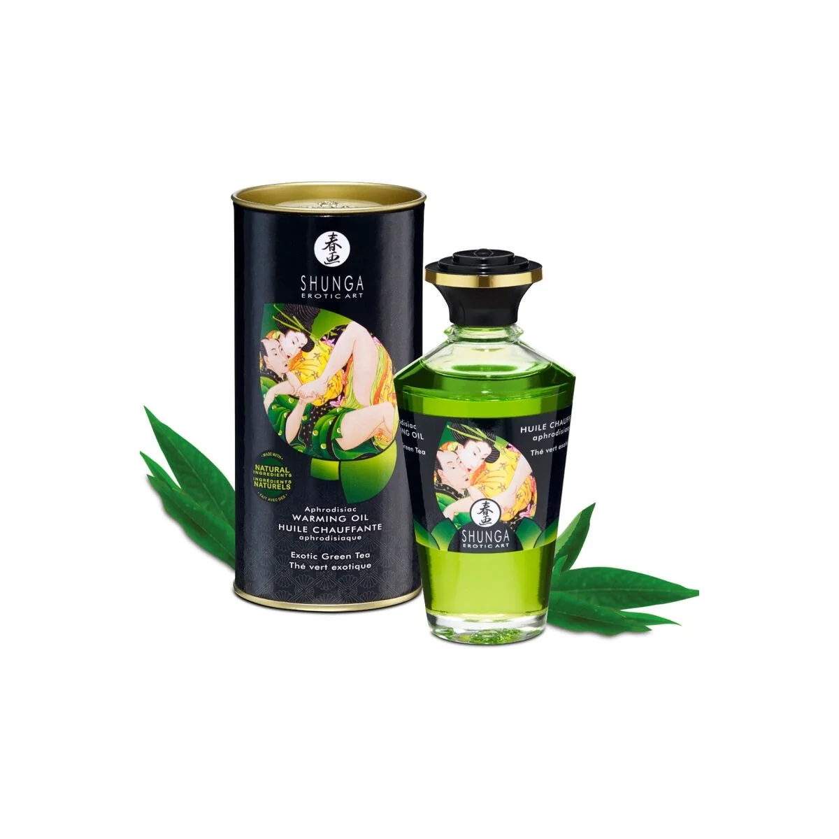 Bio-Grüner Tee-Wärmeeffekt-Massageöl 100 ml von Shunga Oils kaufen | Fesselliebe