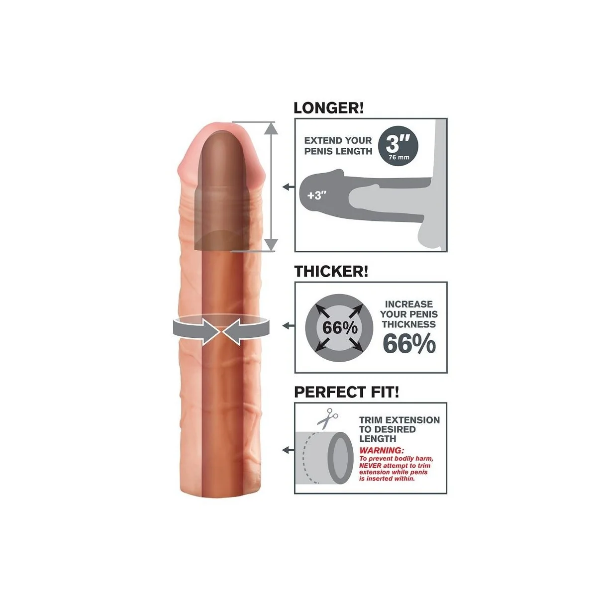 Mega 3 Extension Flesh von Fantasy X-Tensions kaufen | Fesselliebe