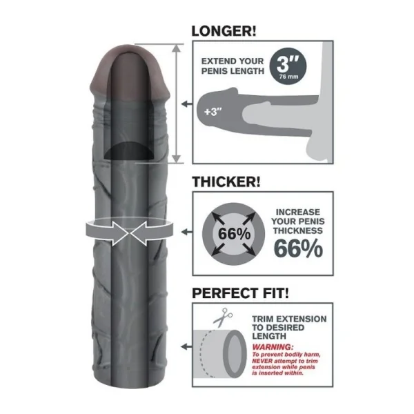 Mega 3 Verlängerung Schwarz von Fantasy X-Tensions kaufen | Fesselliebe