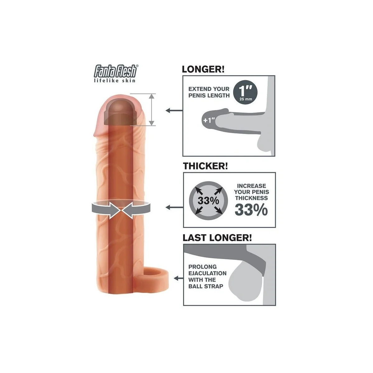 Perfekte 1 Verlängerungskugelband-Beige von Fantasy X-Tensions kaufen | Fesselliebe