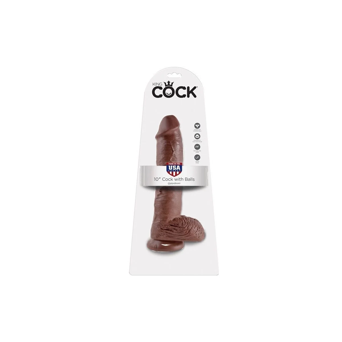 10 Dildo Braun mit Eier 25.4 cm von King Cock kaufen | Fesselliebe