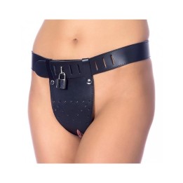 Leder-Keuschheitsslip mit Vorhängeschlössern von Bondage Play | Fesselliebe.de