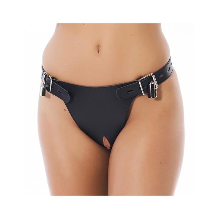 Verstellbarer Leder-Keuschheitsslip von Bondage Play | Fesselliebe.de