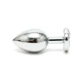 Analplug aus Plattiertem Stahl mit Transparentem Kristallherz von Bondage Play