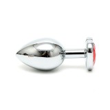 Analplug aus Plattiertem Stahl mit Rotem Kristallherz von Bondage Play | Fesselliebe.de