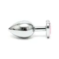 Analplug aus Plattiertem Stahl mit Rosa Kristallherz von Bondage Play