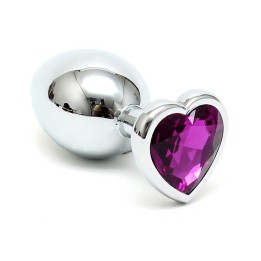 Analplug aus Plattiertem Stahl mit Violettem Kristallherz von Bondage Play | Fesselliebe.de