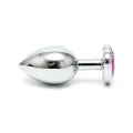 Analplug aus Plattiertem Stahl mit Violettem Kristallherz von Bondage Play