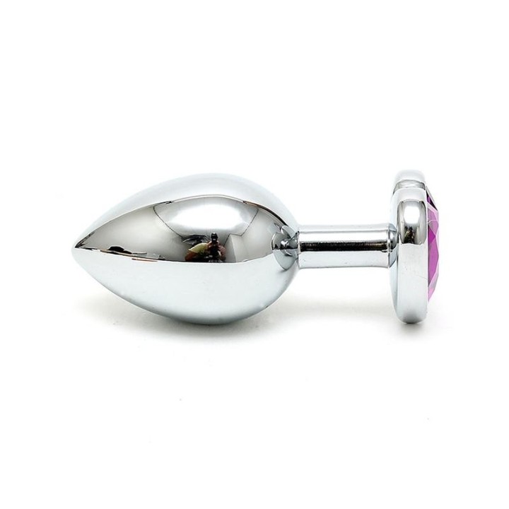 Analplug aus Plattiertem Stahl mit Violettem Kristallherz von Bondage Play | Fesselliebe.de
