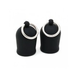 Nippelsauger mit Ring Silikon Schwarz von Bondage Play | Fesselliebe.de