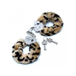 Polizeihandschellen mit Weichem Leopardenfell von Bondage Play | Fesselliebe.de