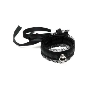 Halsband In Satinoptik Schwarz von Bondage Play