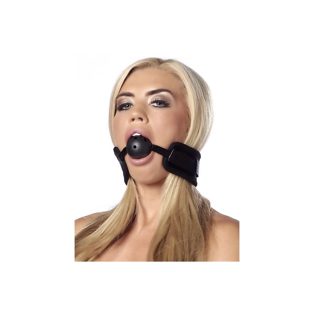 Atmungsaktiver Knebelball Schwarz von Bondage Play | Fesselliebe.de