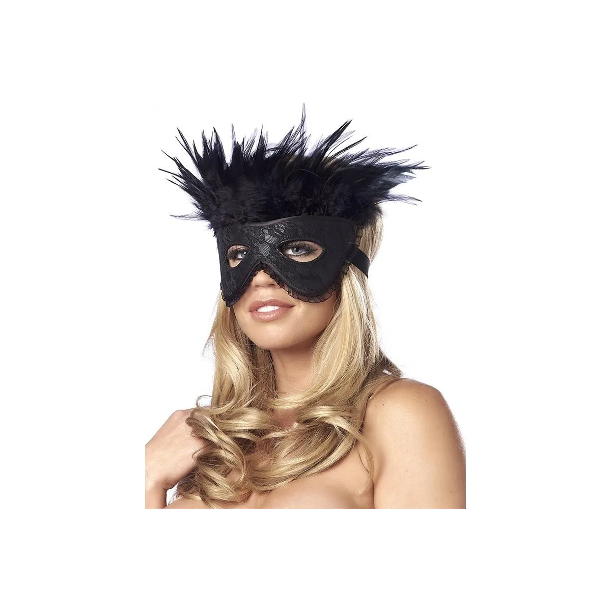 Luxusmaske mit Federn Schwarz von Bondage Play | Fesselliebe.de
