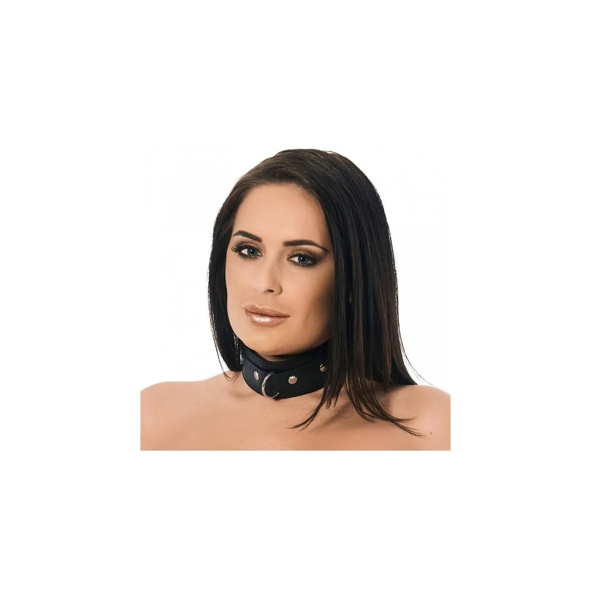 Lederhalsband mit Nieten und D-Ring von Bondage Play | Fesselliebe.de