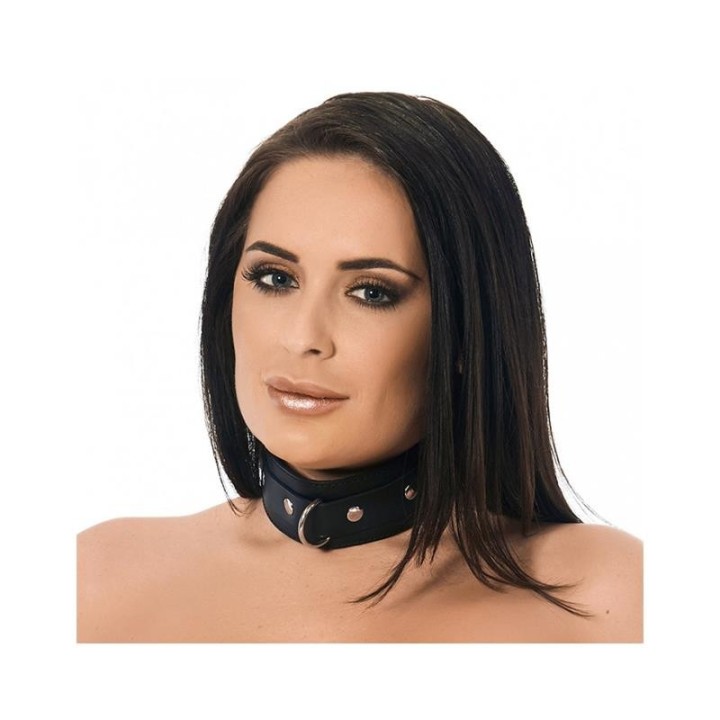Lederhalsband mit Grossem Metallring von Bondage Play | Fesselliebe.de