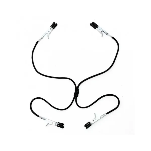 Nippel- und Schamlippenklemmen, Schwarz, Elastisch von Bondage Play | Fesselliebe.de