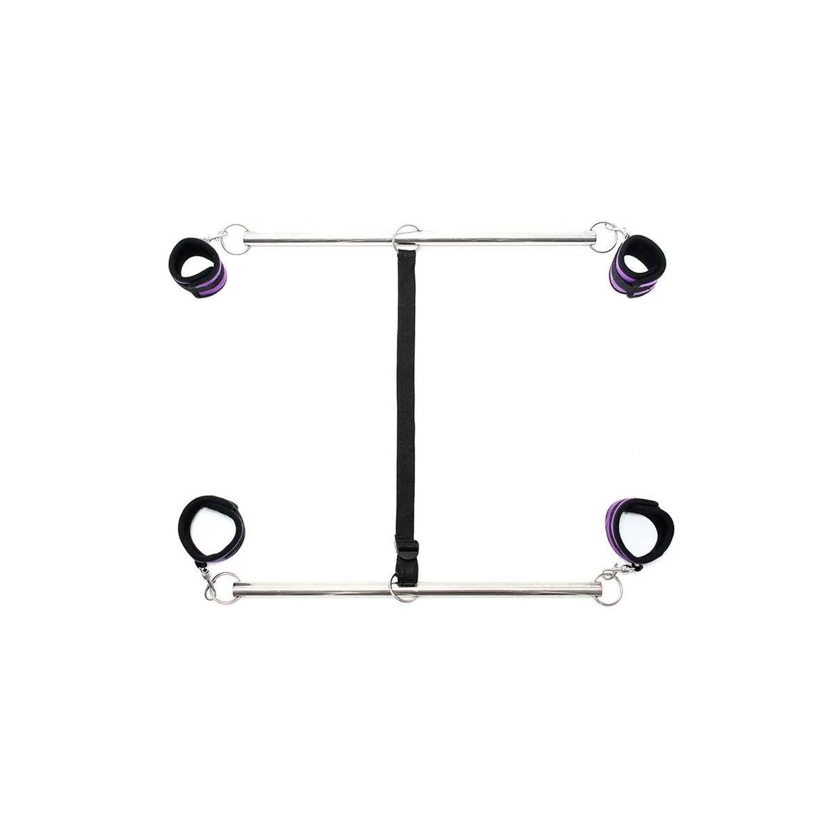 Doppel-Spreizstange mit Manschetten Verstellbar Lila von Bondage Play | Fesselliebe.de