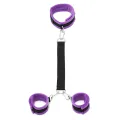 Handschellen mit Halsband und Leine Verstellbar Lila von Bondage Play