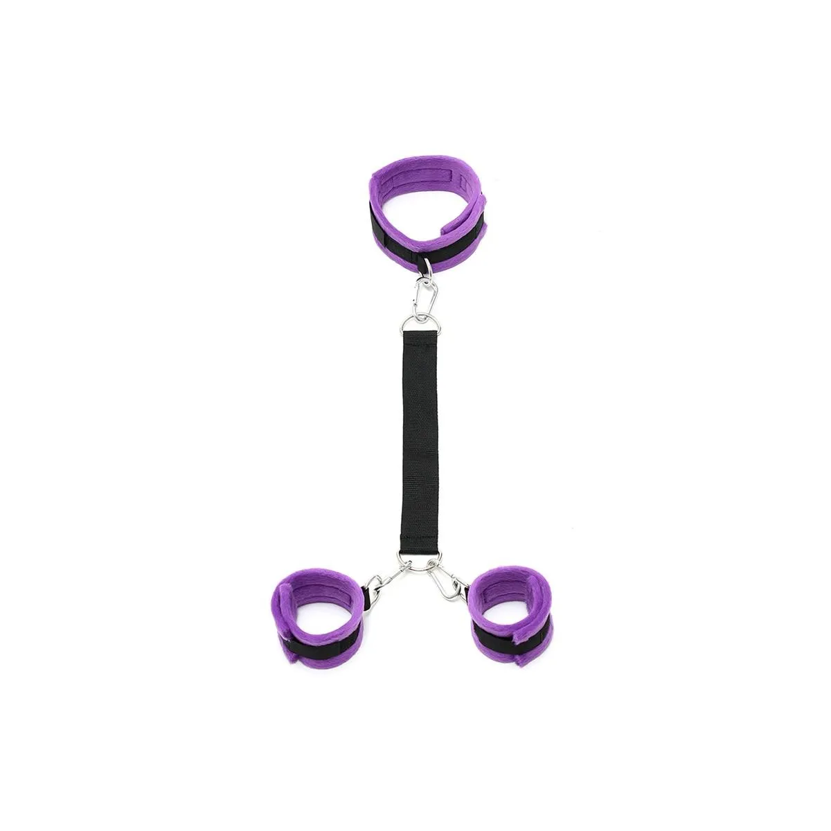 Handschellen mit Halsband und Leine Verstellbar Lila von Bondage Play | Fesselliebe.de