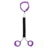 Handschellen mit Halsband und Leine Verstellbar Lila von Bondage Play | Fesselliebe.de