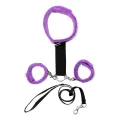 Handschellen Zum Halsband mit Leine, Verstellbar und Abnehmbar, Lila von Bondage Play