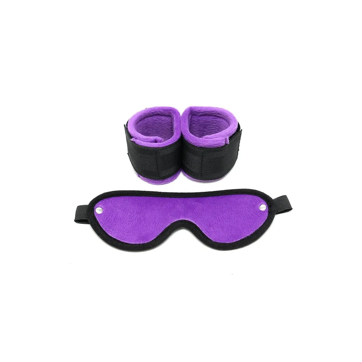 Handschellen mit Maske Verstellbar Lila von Bondage Play | Fesselliebe.de