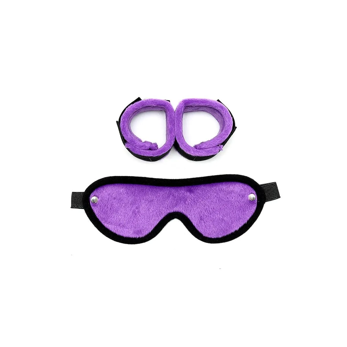 Handschellen mit Maske Verstellbar Lila von Bondage Play | Fesselliebe.de