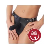 Verstellbarer Strap-On-Harness mit Innerem und Äusserem Dildo von Bondage Play | Fesselliebe.de