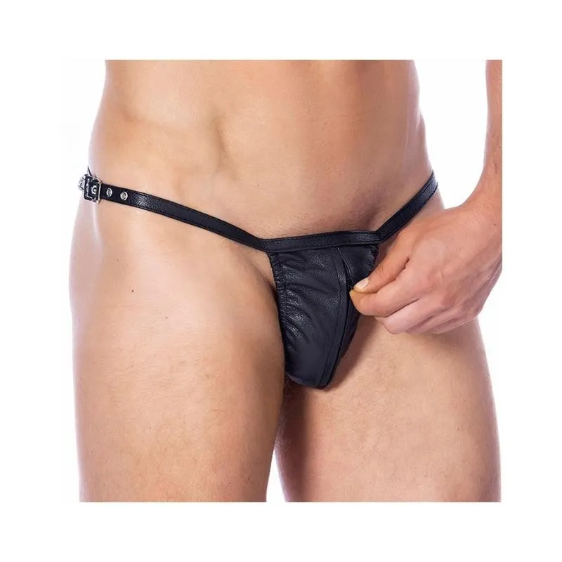 Leder-G-String Verstellbar mit Reissverschluss Einheitsgrösse von Bondage Play | Fesselliebe.de
