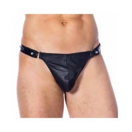 Leder-G-String Verstellbar Schwarz von Bondage Play | Fesselliebe.de