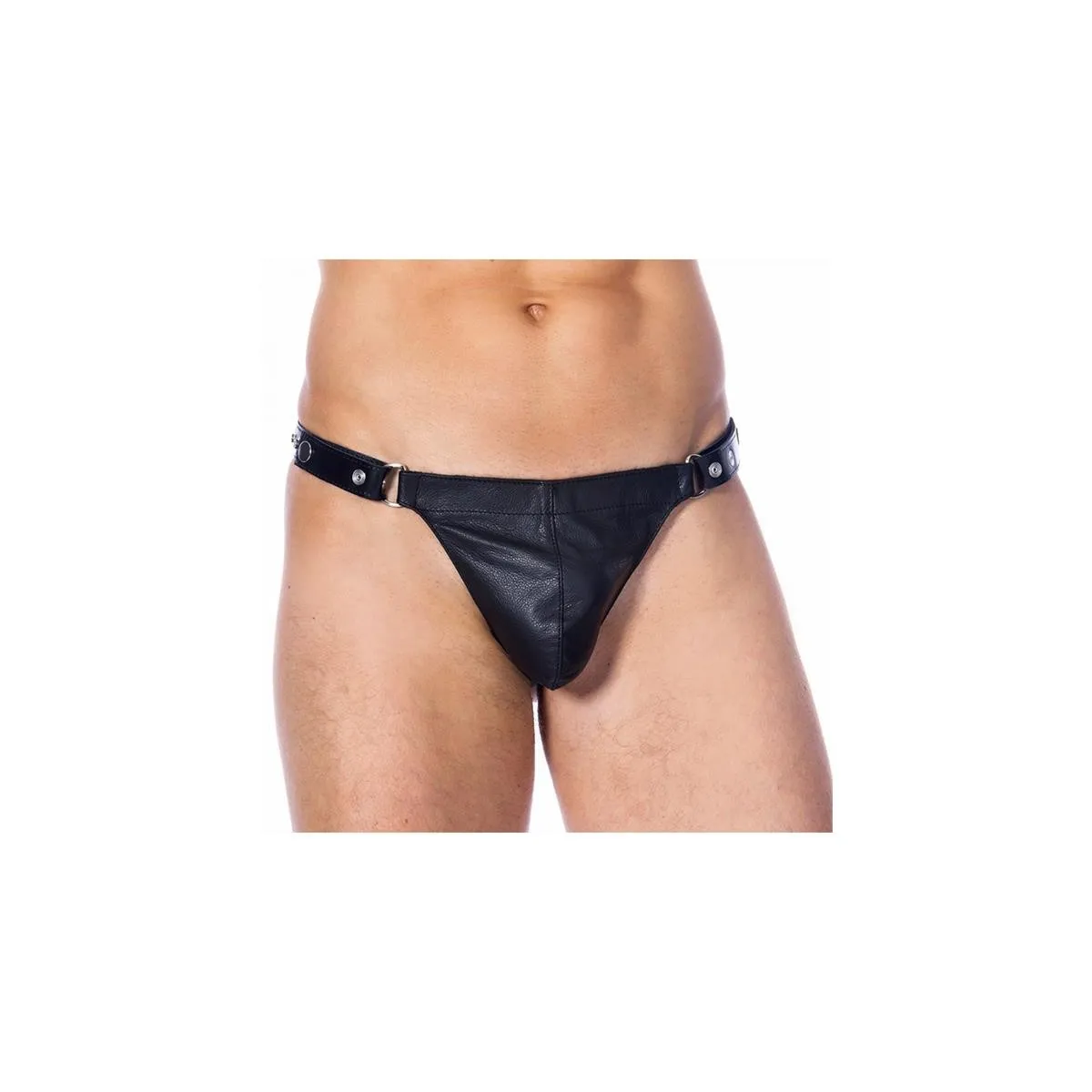 Leder-G-String Verstellbar Schwarz von Bondage Play | Fesselliebe.de