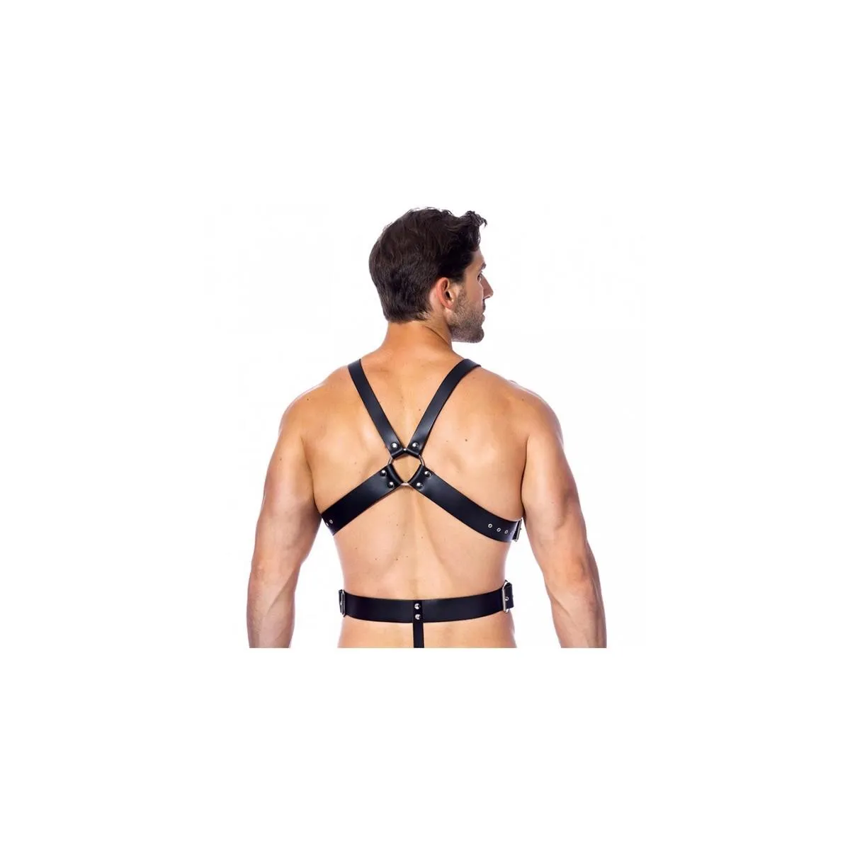 Verstellbarer Lederharnisch mit Ringen von Bondage Play | Fesselliebe.de